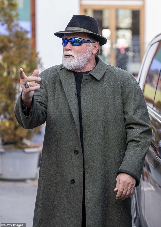 The 77-year-old former California Governor looked handsome with a carefully groomed heavy white beard