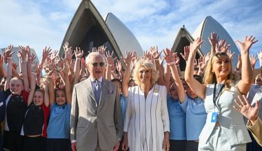 King Charles III and Queen Camilla visiting the Sydney Opera House, to mark its 50th anniversary