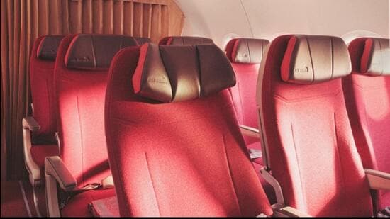 A view of the Premium Economy section of Air India.