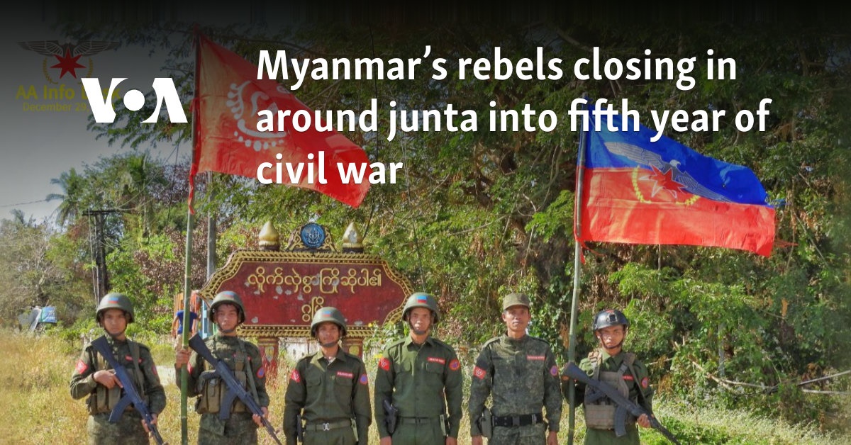 Myanmar’s rebels closing in around junta into fifth year of civil war 