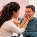 Mom and teen son