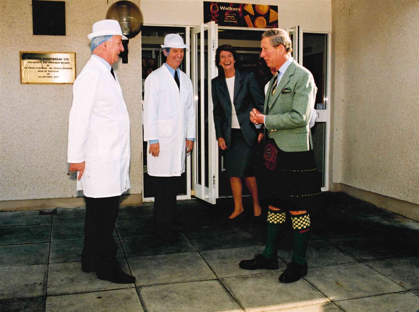 Prince Charles, as he was in October 2001, opening the company's new factory in Aberlour alongside (from left to right) Joe Walker, Sir Jim Walker and Marjorie Walker.