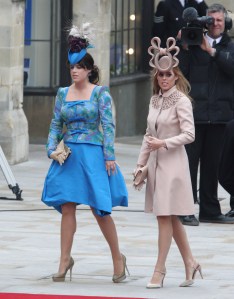 Princess Beatrice of York and Princess Eugenie of York arrive to attend the Royal Wedding of Prince William to Catherine Middleton at Westminster Abbey on April 29, 2011 in London, England. The marriage of the second in line to the British throne is to be led by the Archbishop of Canterbury and will be attended by 1900 guests, including foreign Royal family members and heads of state. Thousands of well-wishers from around the world have also flocked to London to witness the spectacle and pageantry of the Royal Wedding.  (Photo by Mike Marsland/WireImage)