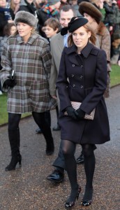 Autumn Philips, Peter Philips, Princess Beatrice and Viscount Linley walk to Sandringham Church  for the traditional Christmas Day service at Sandringham on December 25, 2011 in King's Lynn, England.  The Queen and the Duke of Edinburgh traditionally lead the royals in attending a church service at Sandringham Church on Christmas Day. It is the Duchess of Cambridge's first Christmas at Sandringham after her marriage to Prince William, Duke of Cambridge in April of this year. This year the Duke of Edinburgh mised the service as he is in Papworth Hospital after having cardiac surgery to fit a stent in his coronary artery.  (Photo by Chris Jackson/Getty Images)