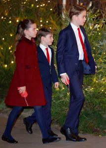 LONDON, UNITED KINGDOM - DECEMBER 06: (EMBARGOED FOR PUBLICATION IN UK NEWSPAPERS UNTIL 24 HOURS AFTER CREATE DATE AND TIME) Princess Charlotte of Wales, Prince Louis of Wales and Prince George of Wales attend the 'Together At Christmas' Carol Service at Westminster Abbey on December 6, 2024 in London, England. Spearheaded by The Princess of Wales, and supported by The Royal Foundation, the theme for this years' 'Together At Christmas' service is the importance of love and empathy, and how much we need each other, especially during the most difficult times of our lives. The service also highlights remarkable individuals from across the UK who have demonstrated extraordinary kindness, empathy, and support within their communities. (Photo by Max Mumby/Indigo/Getty Images)
