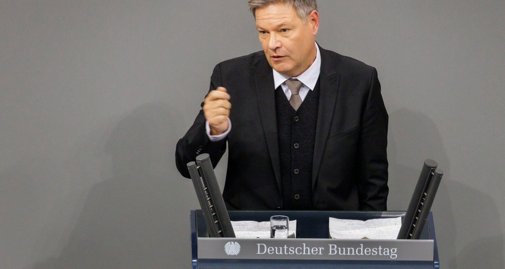 Robert Habeck während einer Rede im Deutschen Bundestag.