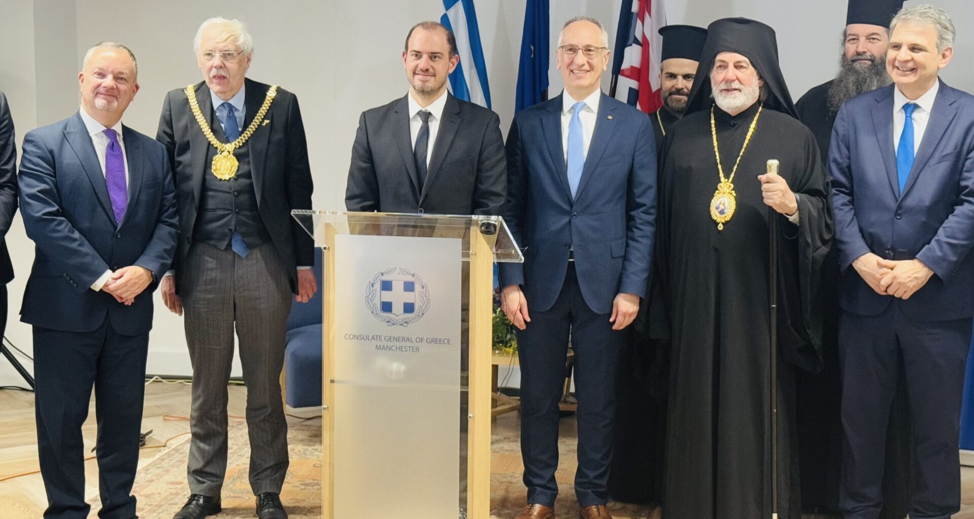 Archbishop of Thyateira at the inauguration of the General Consulate of Greece in Manchester