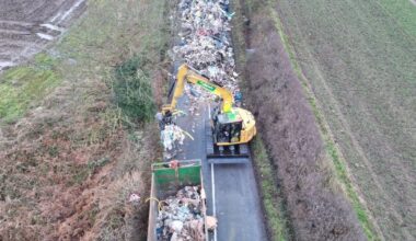 Huge 40ft-long mound of waste dumped in country lane by fly-tippers - 'unbelievable'