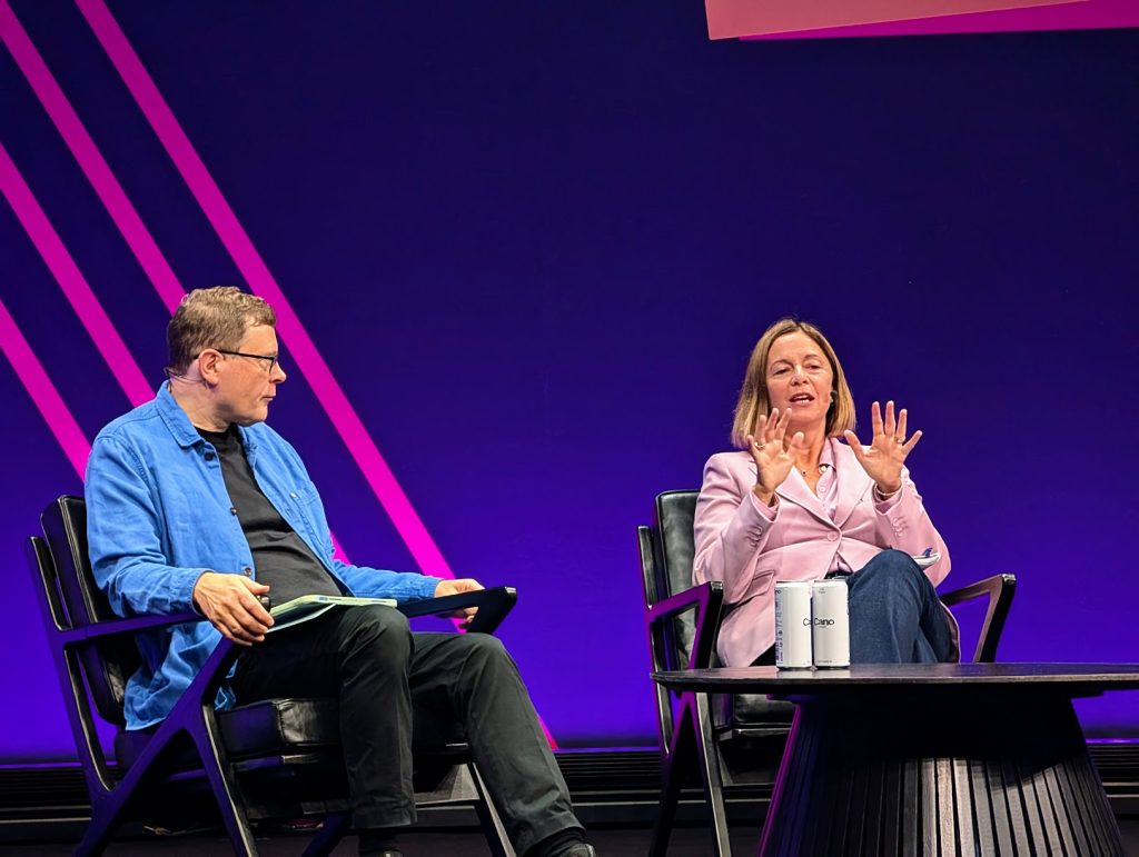 Professor Dame Fiona Murray of the NATO Innovation Fund and John Thornhill at Sifted Summit 2024. Photo by Michael Petch.
