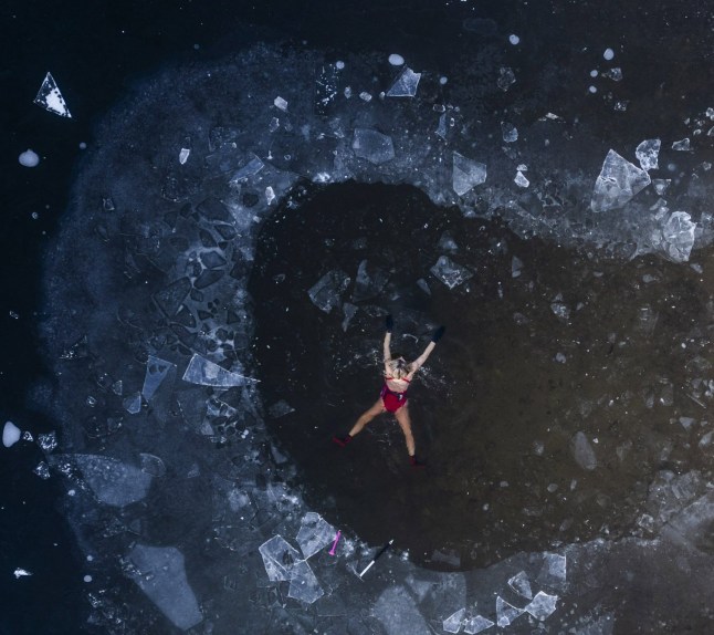 Wild swimmer braves freezing waters of Avon Lagoon in West Lothian and break ice for a morning dip. January 10, 2025. Release date ??? January 10, 2025. Temperatures in northern parts of the UK could fall as low as minus 20C on Friday night as wintry weather continues, the Met Office has said.