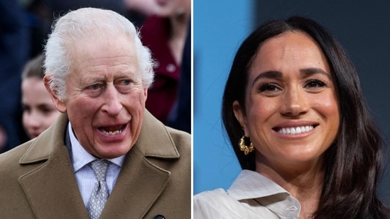 King Charles hopes Meghan Markle’s new Netflix show will succeed, expert says (REUTERS/Toby Melville, photo by SUZANNE CORDEIRO / AFP)