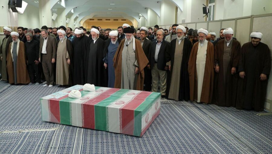 bne IntelliNews - Iran's Supreme Leader Khamenei leads funeral prayers for slain judges