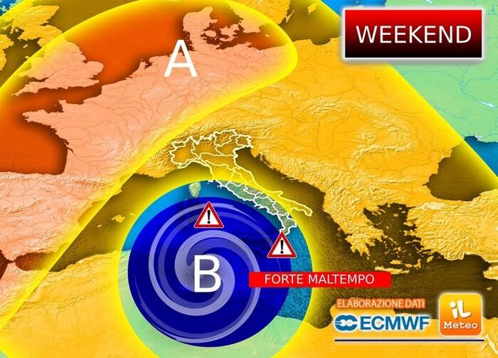 Previsioni meteo per il weekend