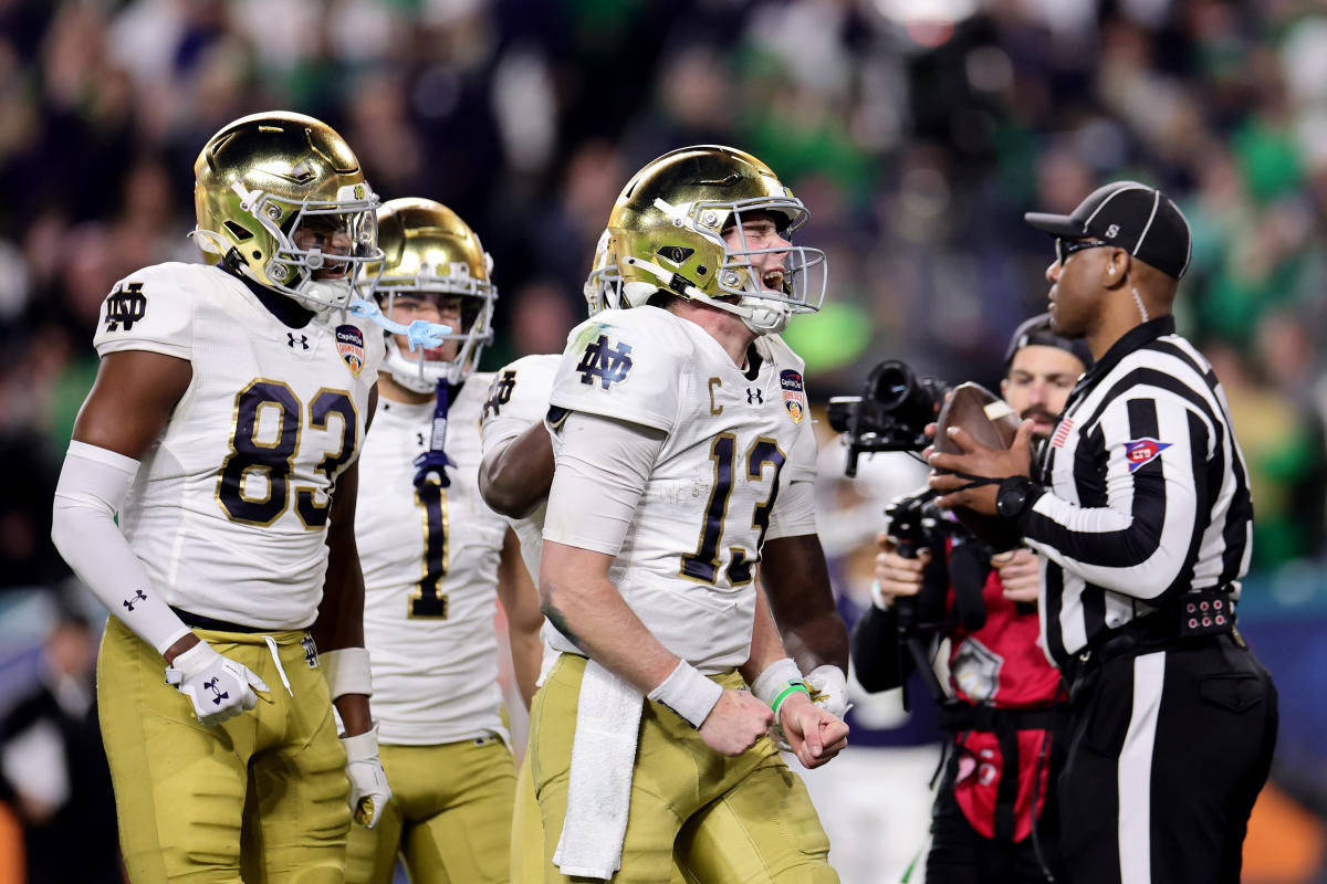 Notre Dame rallies to beat Penn State on last-minute field goal, advances to CFP national championship