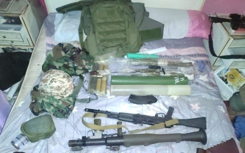Hezbollah weapons seized by IDF soldiers in localised raids in southern Lebanon last November
