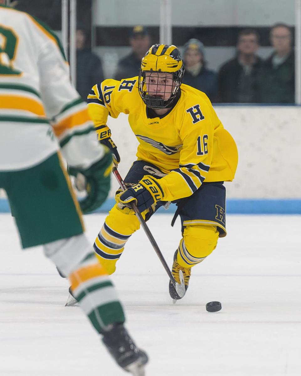 Hartland's Ian Kastamo leads Livingston County hockey players in scoring with 31 points in 20 games.