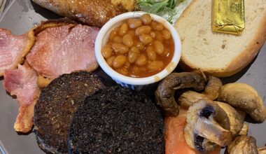 Breakfast at my local cafe this morning, across the water in Scotland … sorted me out after the weekend