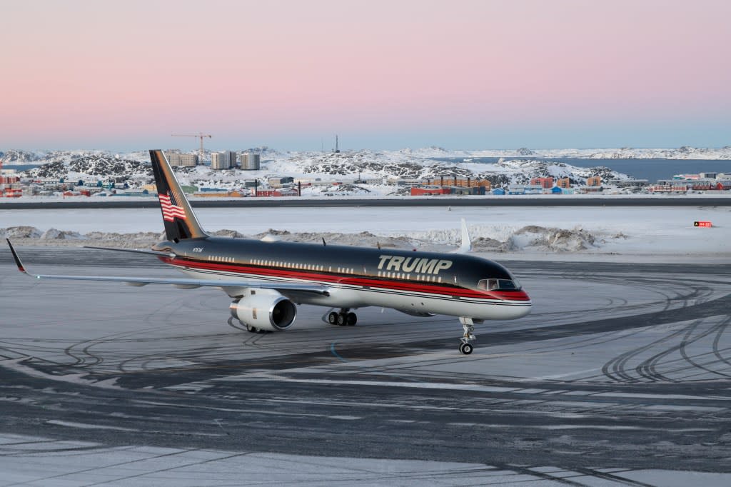 Donald Trump Jr. lands in Nuuk, Greenland Tuesday. AP