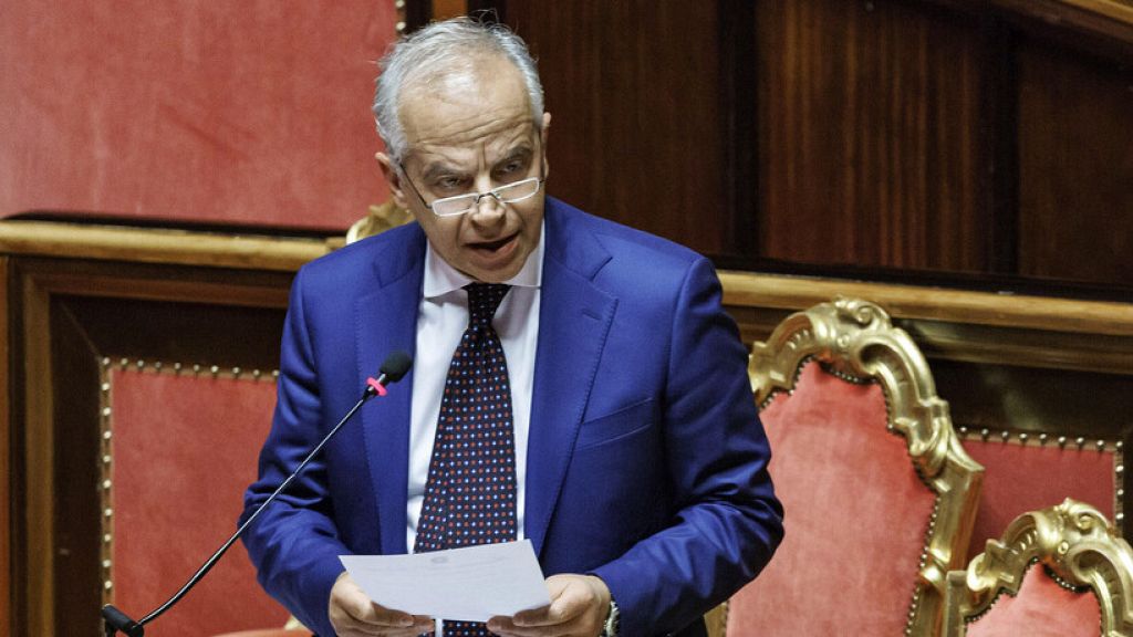 Former Prime Minister Matteo Renzi makes remarks during Justice Minister Carlo Nordio's appearance at the Senate for a report on the justice administration, Rome, Jan 22, 2025