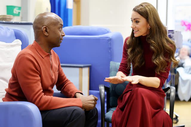 Chris Jackson/Getty Peter Burton and Kate Middleton at The Royal Marsden Hospital in London on Jan. 14, 2025.