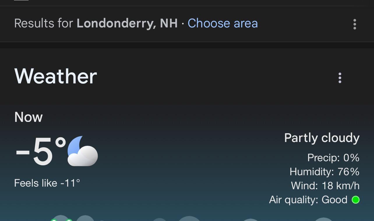 Apparently it's a few degrees colder if you're in New Hampshire