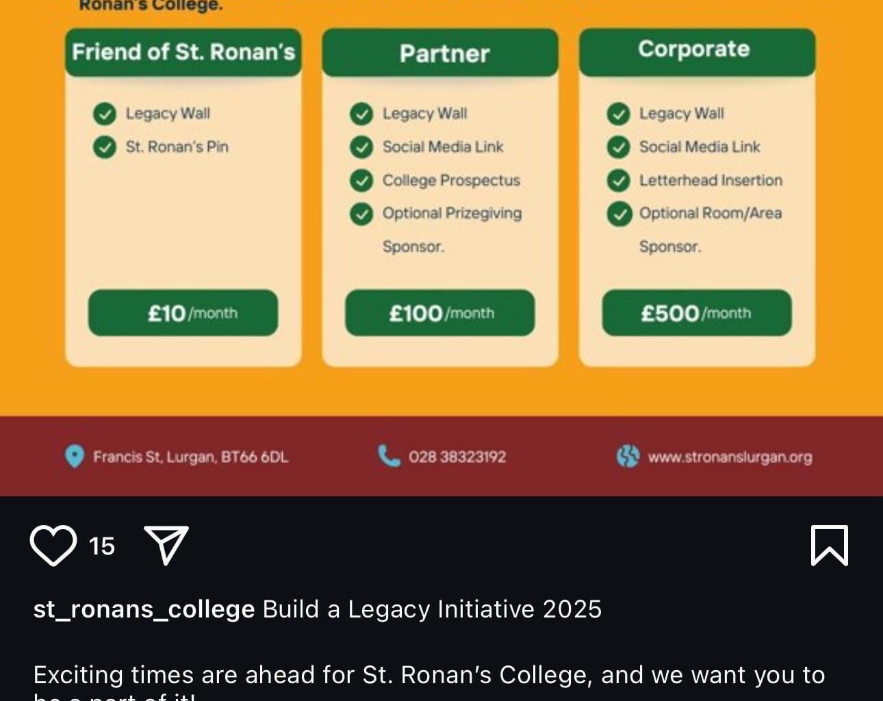 Lurgan School Subscription Plan