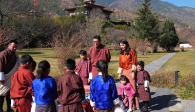 Bhutan’s Royal Family Welcomes a Group of Children to Lingkana Palace