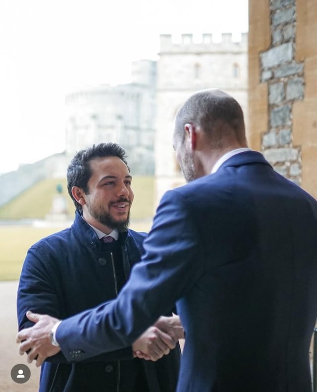 Prince Hussein of Jordan visited Prince William at Windsor Castle