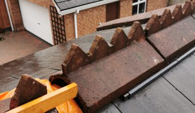 Storm damage. Roof tiles.