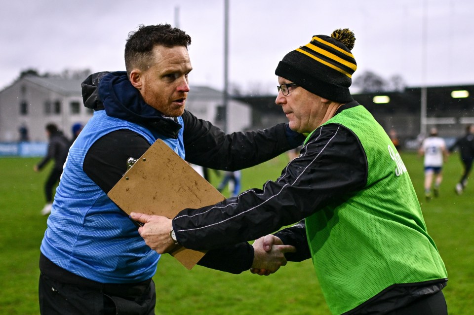 Ballinderry manager Jarlath Bell hailed his troops after the win in tough conditions