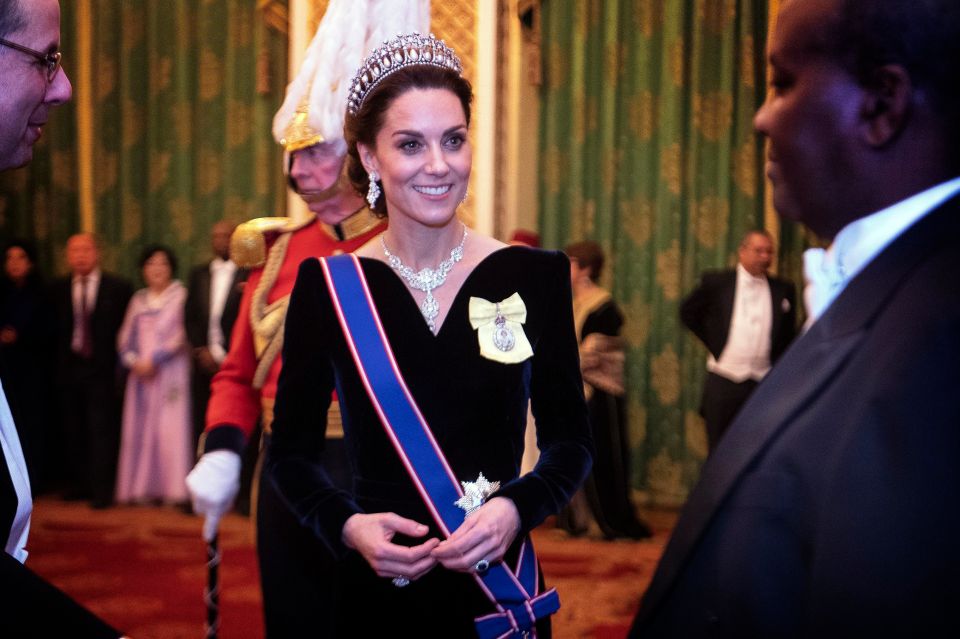 The Duchess of Cambridge at a Buckingham Palace reception.