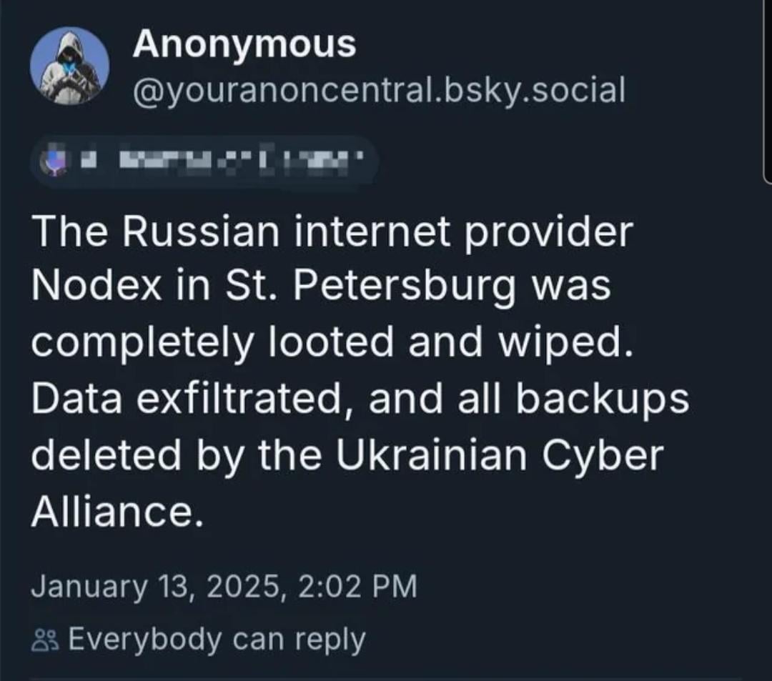 Apparently Nodex was taken out by Ukrainian Cyber Forces