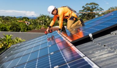 Rooftop solar installation.
