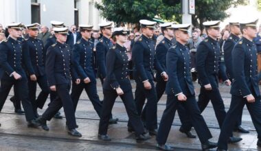 Following the mass at the Convent of Santo Domingo and the procession of Our Lady of the Rosary, the Princess Leonor and the rest of the midshipmen have embarked on the “Juan Sebastián de Elcano”.