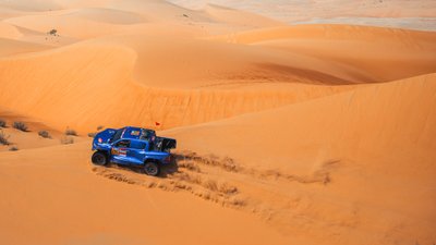 Urvo Männama ja Risto Lepik ning nende Toyota Hilux Dakari ralli 10. kiiruskatsel.