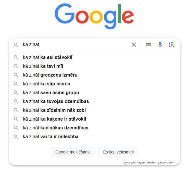 Ko tik latvieši neguglē