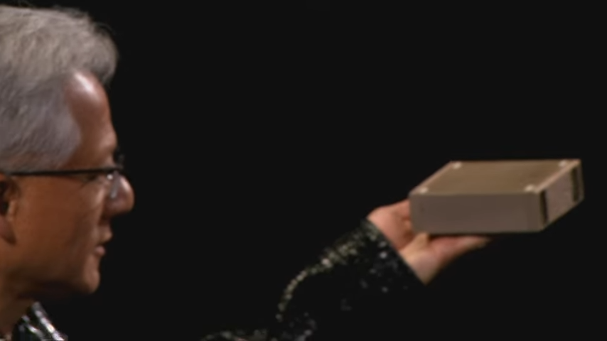 Huang unveils the Project Digits box.