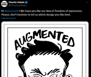 Standard based French behavior : today, French satirical newspaper Charlie Hebdo released on his own social network a set of caricatures addressed to Elon Musk.