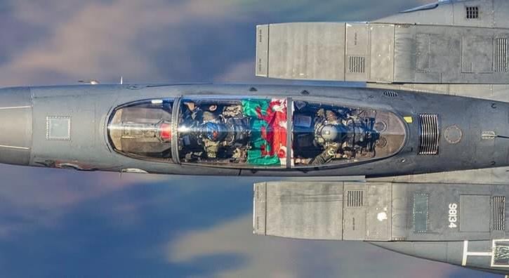 Photographer Rory Trappe captured this shot of an F-15 as it banked around a hill