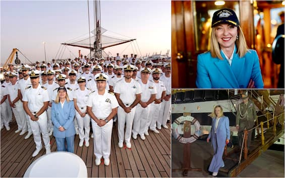 Giorgia Meloni sull'Amerigo Vespucci a Gedda: 'Nave come l'Italia, non naviga in tempesta'. VIDEO