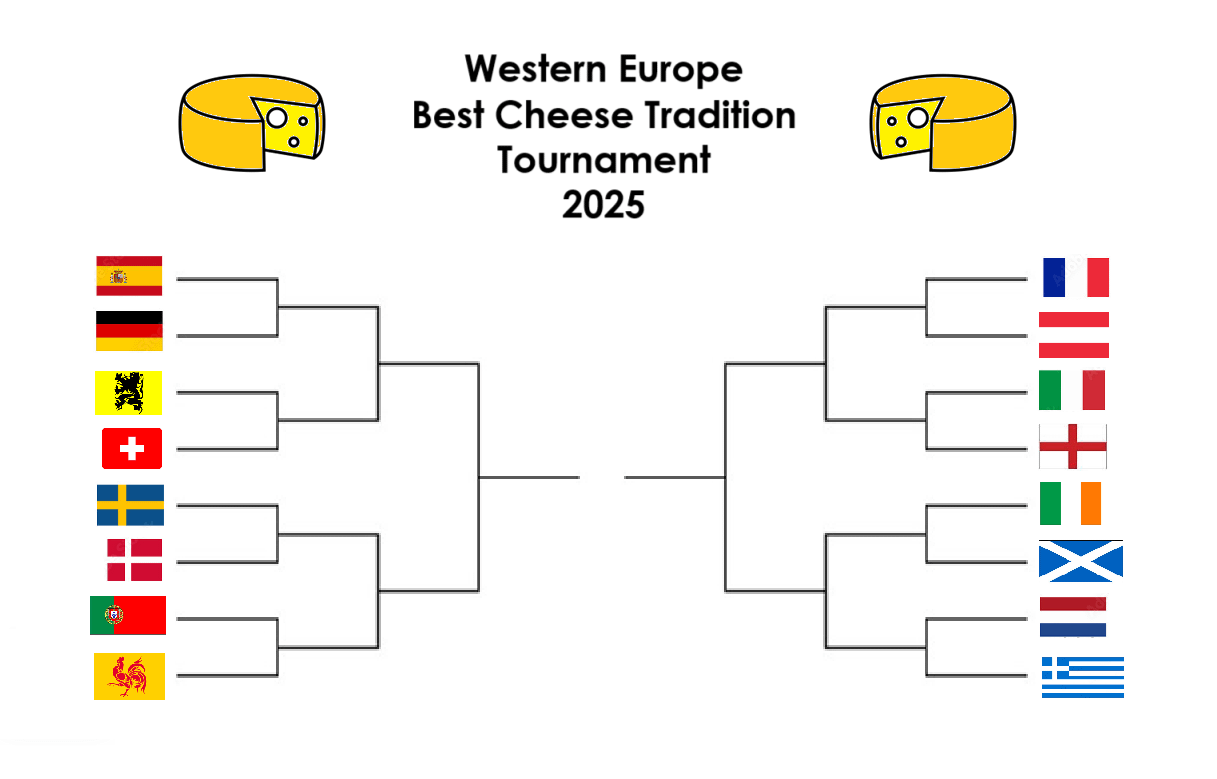 Western Europe Best Cheese Tradition Tournament 2025 (Corrected)