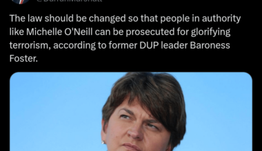 Foster attempts to get O'Neill arrested for glorifying "terrorism"