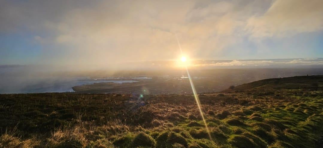 Cave hill at 9 this morning, first sunrise of 2025!