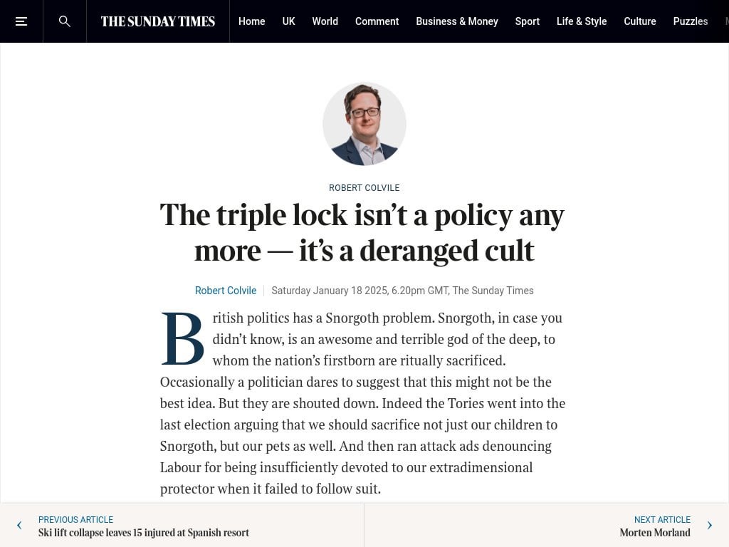The triple lock isn’t a policy any more — it’s a deranged cult