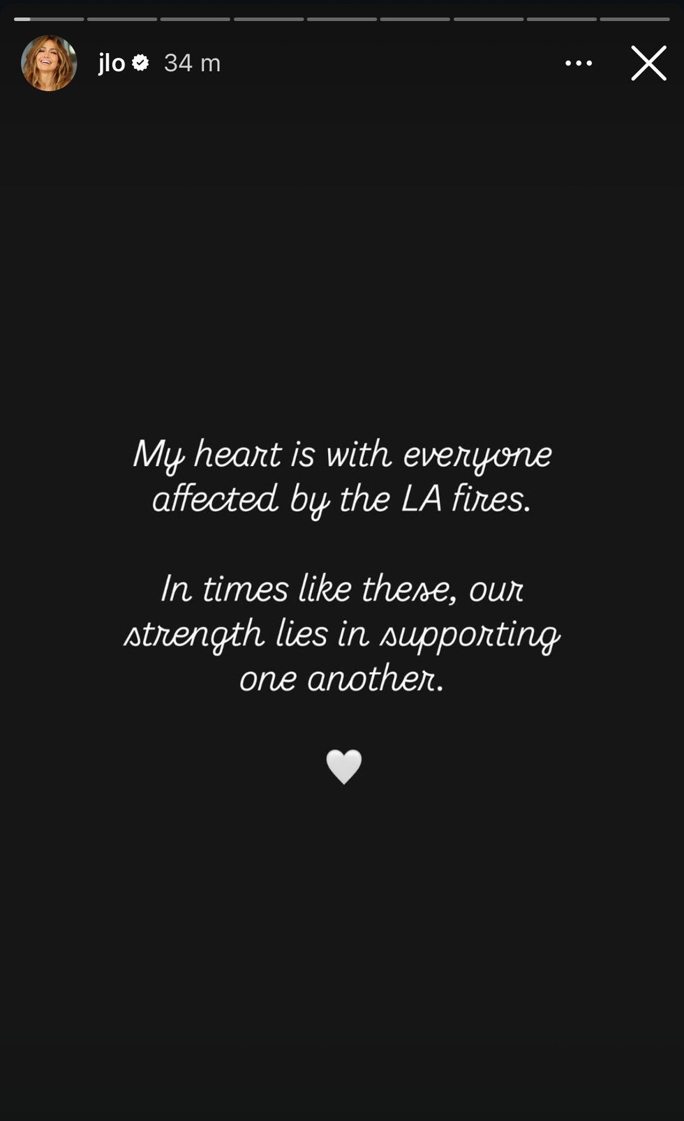 jennifer lopez's statement on the la fires