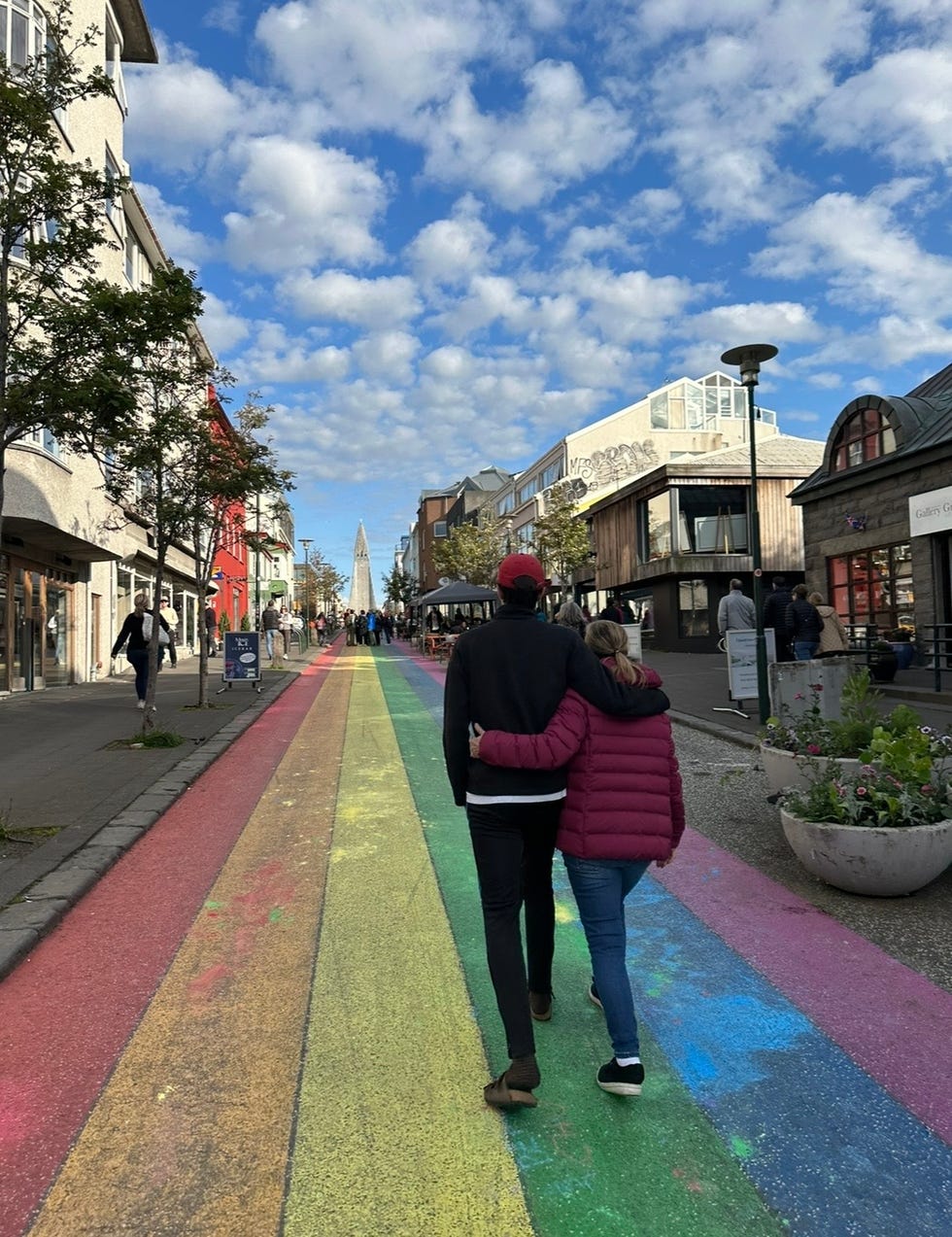 walking through iceland
