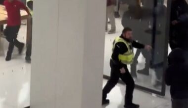Hooded gang storm past security to raid Apple Store at London shopping centre
