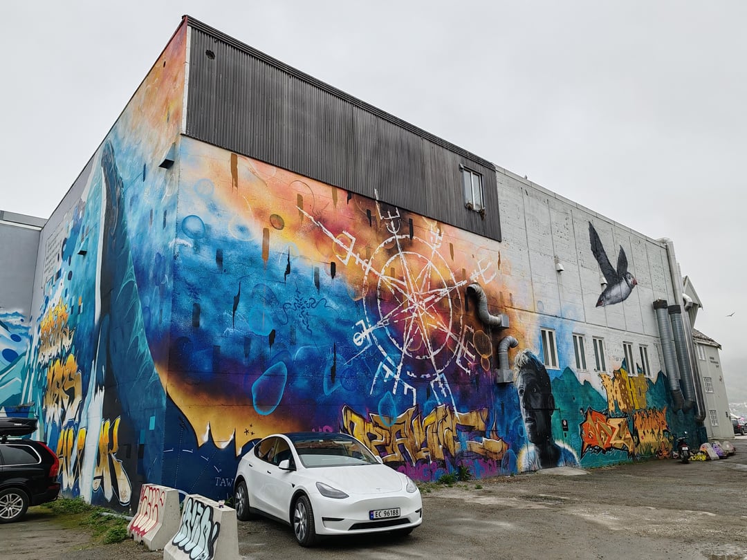 Street art in Tromso, Norway .