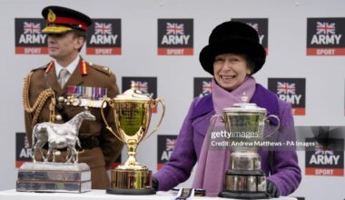 Princess Anne attends Grand Military Gold Cup Day at Sandown Park Racecourse