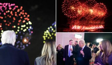 Trump watches fireworks alongside Melania during star-studded reception as inauguration weekend kicks off
